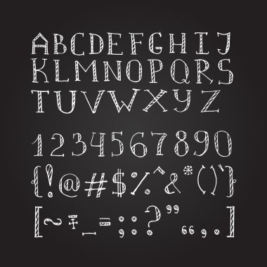 Vektör el çizilmiş doodle kroki tarzı yazı tipi