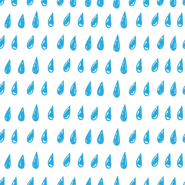 Vector dibujado a mano gotas de lluvia patrón — Vector de stock