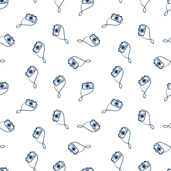 Vektör doodle eski kamera seamless modeli. Elle çizilmiş kroki tarzı retro hipster arka planda