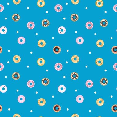 Vektör tatlı çörek seamless modeli. Pasta arka plan