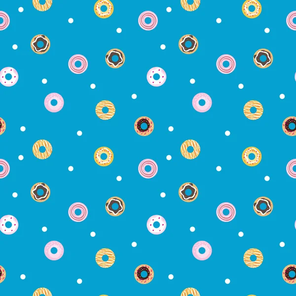 Vector sweet donuts seamless pattern. Pastry background — Stock Vector