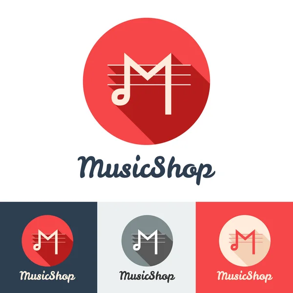 Vektör düz modern minimalist müzik dükkanı veya studio logosu