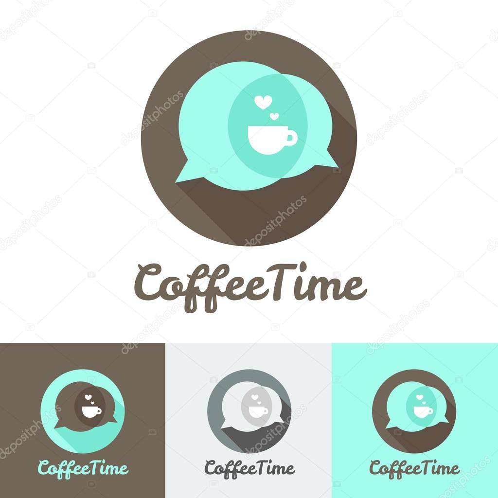 Vector modern flat coffee shop, cafe or restaurant logo