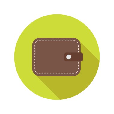 Vektör düz modern yuvarlak cüzdan simgesi