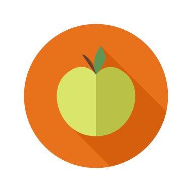Vektör düz modern yuvarlak elma simgesi