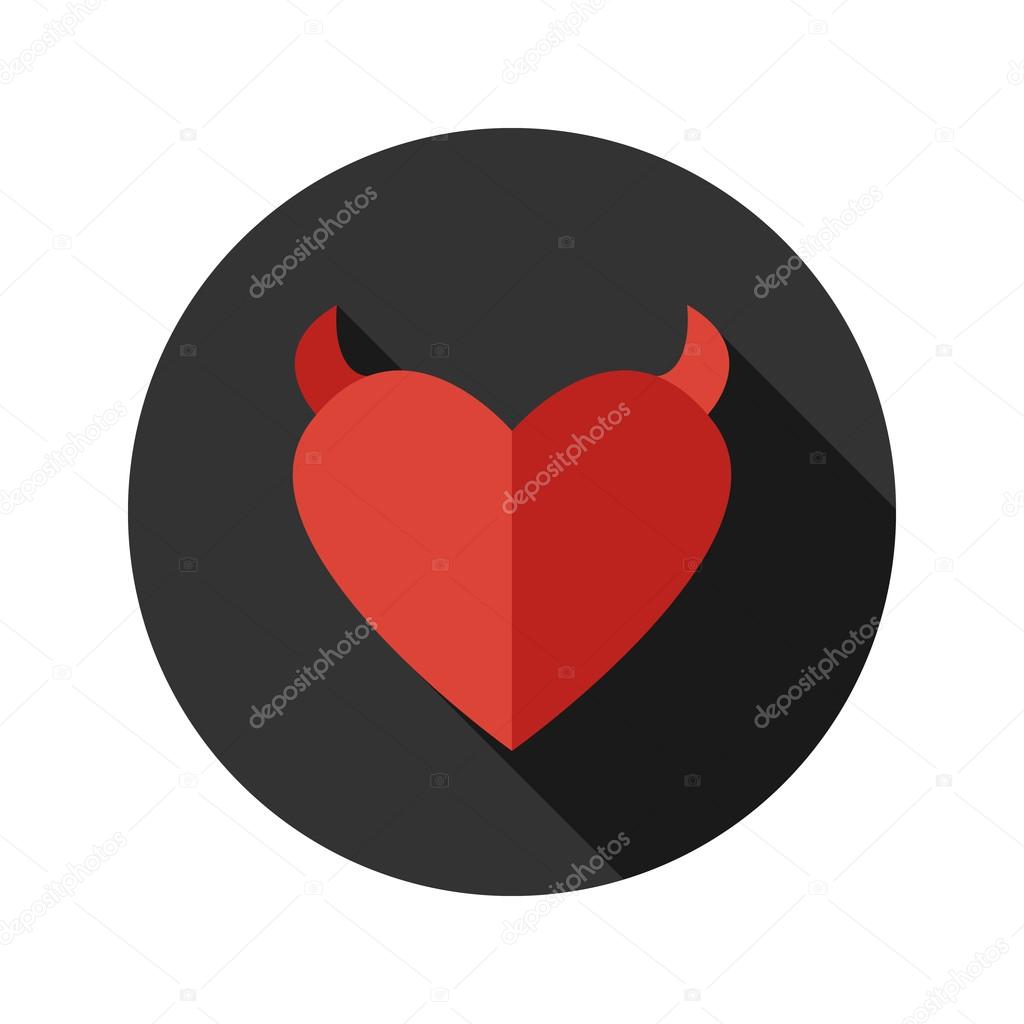 Vector flat modern round heart icon