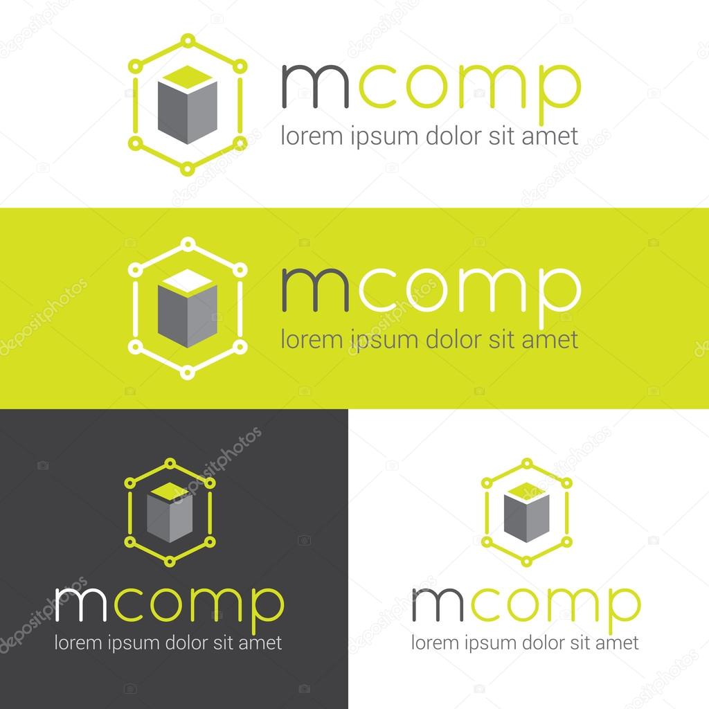 Vector modern logo for web studio or finance company set