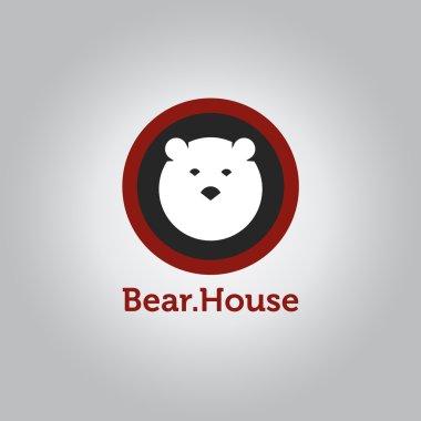 Vektör minimalist ayı baş logo