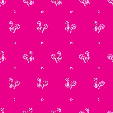 Vektör el çekilmiş lolipop seamless modeli