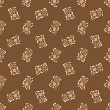 Vektör el çizilmiş doodle ayı seamless modeli