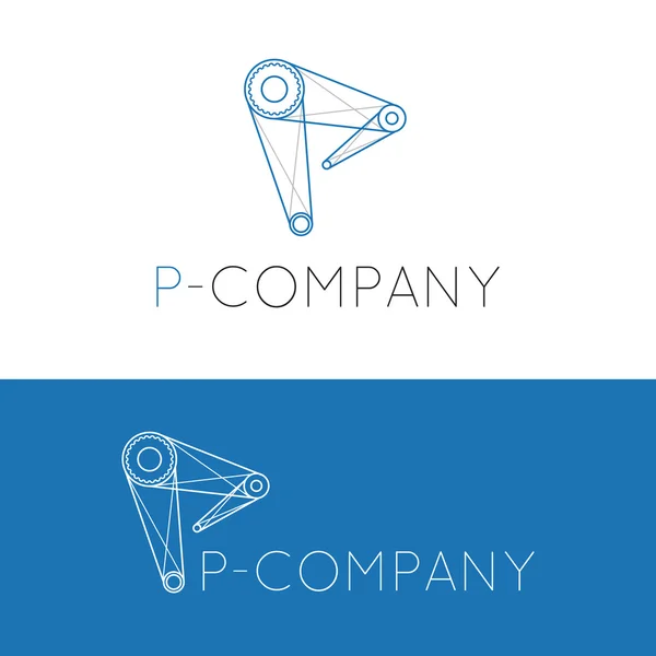 Vector creative P letter crane logo — Stock Vector