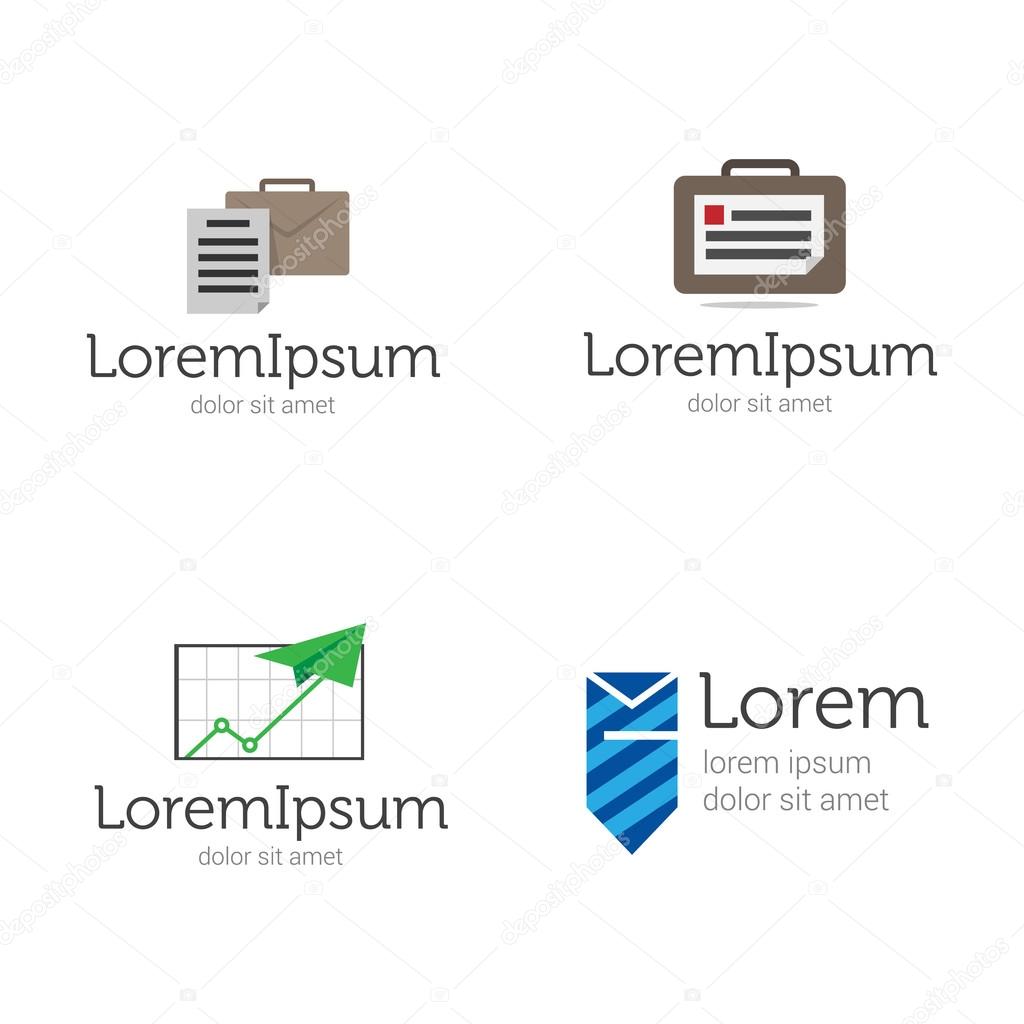 Vector modern flat law company or marketing agency logo set