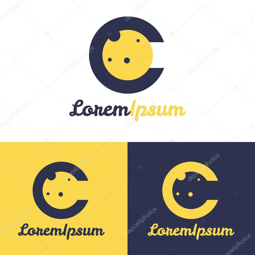 Vector minimalistic C letter space logo set