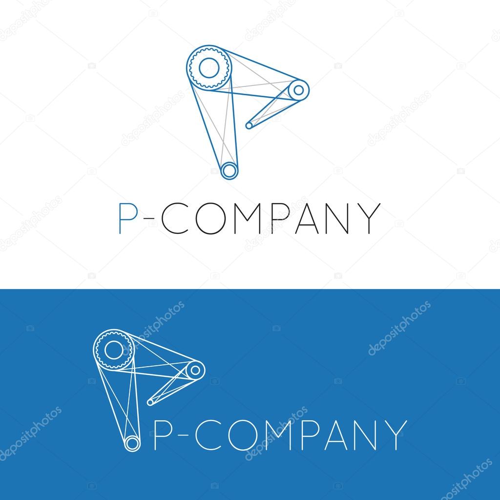 Vector modern creative P letter crane logo