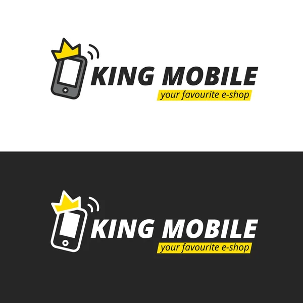 Vektör komik mobil logo. E-shop logo. — Stok Vektör