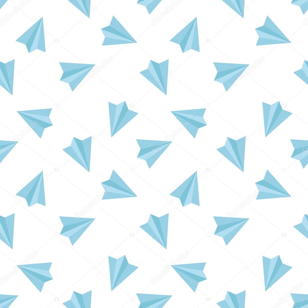 Vector flat minimalistic paper planes seamless pattern