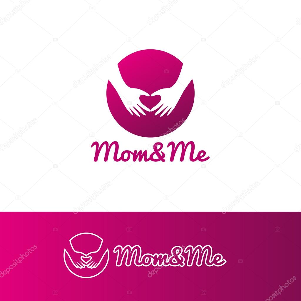 Vector modern gradient mother care and baby center logotype