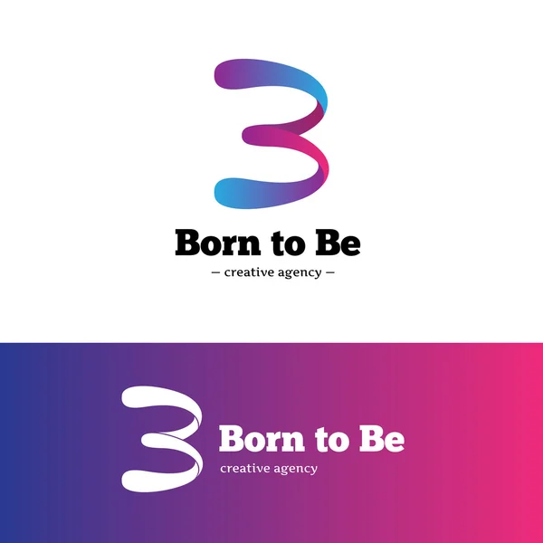 Vetor moderno criativo B carta logotipo. Logotipo azul e violeta abstrato gradativo . — Vetor de Stock