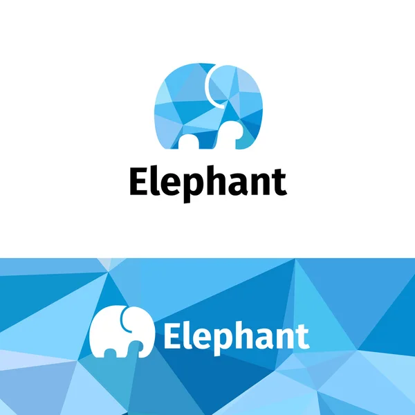 Vector polygonal minimalistic elephant logo. Low poly logotype — Stock Vector