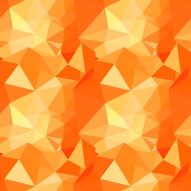 Vector polygonal geometric abstract seamless pattern in orange colors