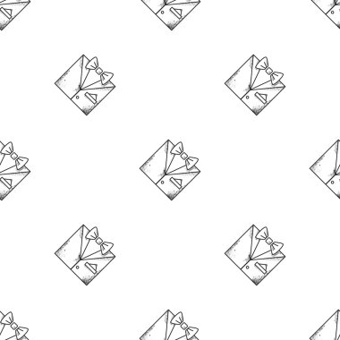 Vector man suit with old style grunge effect seamless pattern. Hipster clothes background.