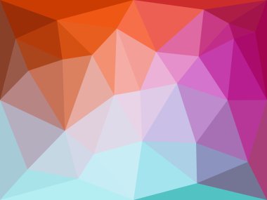 Vector polygonal geometric abstract background in orange, blue and violet colors