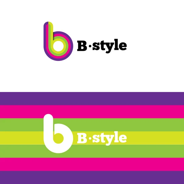 Vector modern abstract logo. B letter logotype with stripes — Stockový vektor