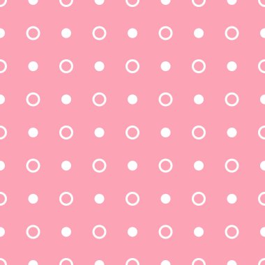 Vector geometric pink seamless pattern. Dots simple background