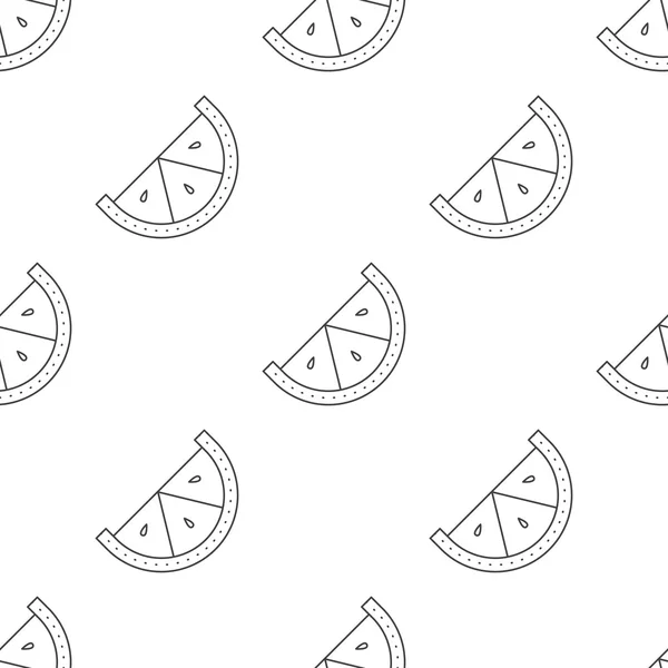 Vector line style seamless pattern. Minimalistic lemon slice repeating background. — Stockvector