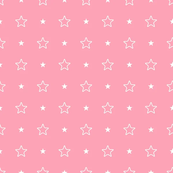 Vector geometric pink seamless pattern. Stars simple background — Stockový vektor