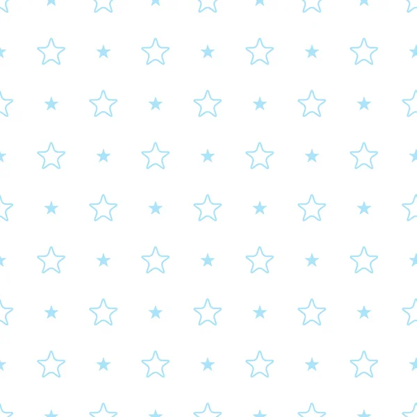 Vector geometric blue seamless pattern. Stars simple background — Stok Vektör