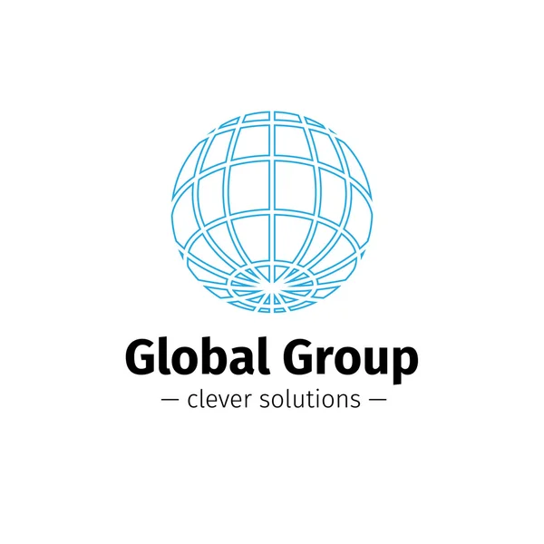 Vector outline Earth logo. Elegant globe symbol. — Stockvector