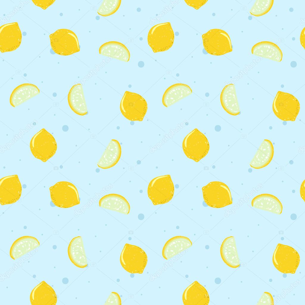 Vector funny seamless pattern in trendy hand drawn doodle style. Cute simple  lemon background with dots. Stock Vector Image by ©Stacy_T #82275916