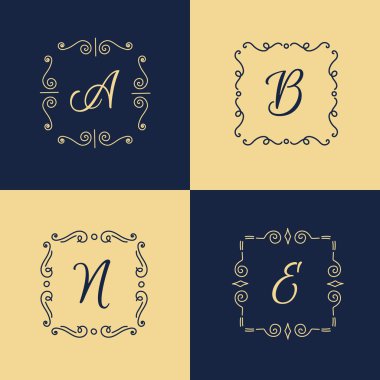 Vektör zarif monogram logosunu görmeniz gerekir. Trendy ince mektup logo