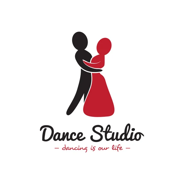 Vektor dance stúdió logo. Táncoló pár emblémát — Stock Vector