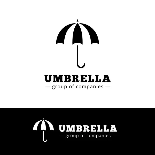 Vector minimalista logotipo guarda-chuva preto. Logotipo simples — Vetor de Stock