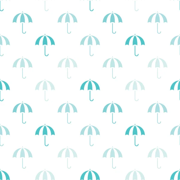 Vector vintage umbrellas seamless pattern. Cute blue umbrella background — Stock Vector