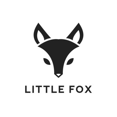 Vektör minimalist fox baş logo