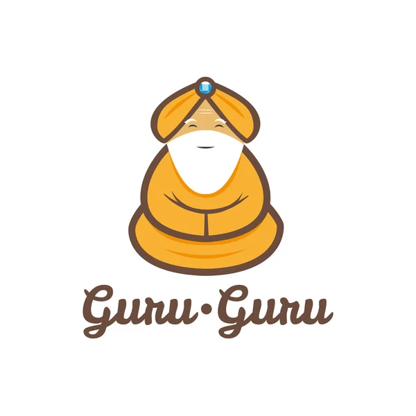 Vector modern minimalistic meditating guru logo — Stock Vector