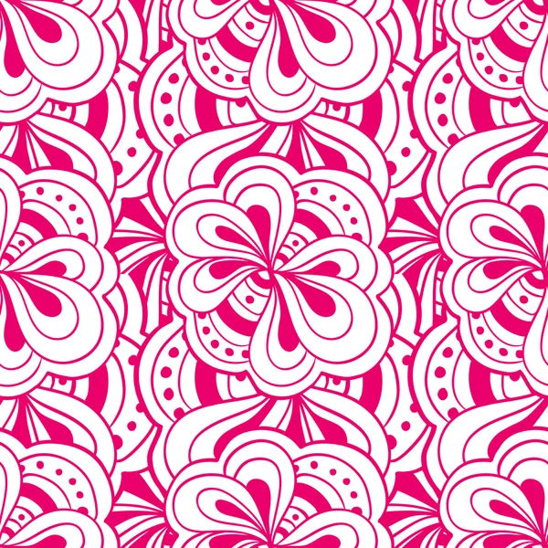 Vector doodle hand getrokken abstracte roze naadloze patroon — Stockvector