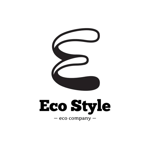 Vector moderno logotipo letra E en blanco y negro. Logotipo Ecología . — Vector de stock