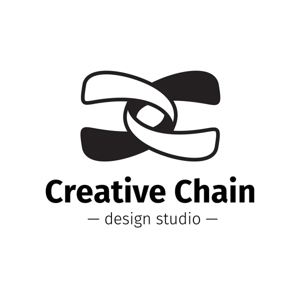 Vetor moderno criativo logotipo abstrato. Logotipo de cadeia preto e branco . — Vetor de Stock