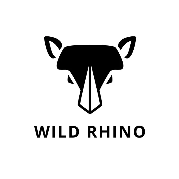 Vector minimalistic flat rhino head logo — Stock Vector