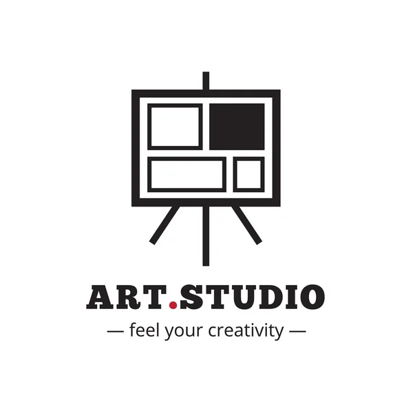 Vector minimalistic art studio logo. Easel logotype. — Stock Vector