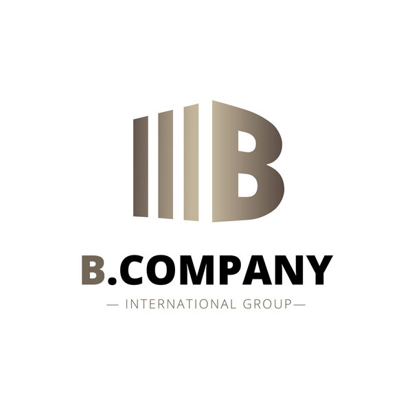 Vector trendy isometric B letter logo