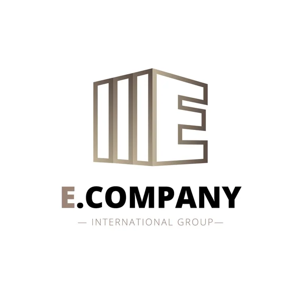 Vektör trendy izometrik E mektup logo — Stok Vektör