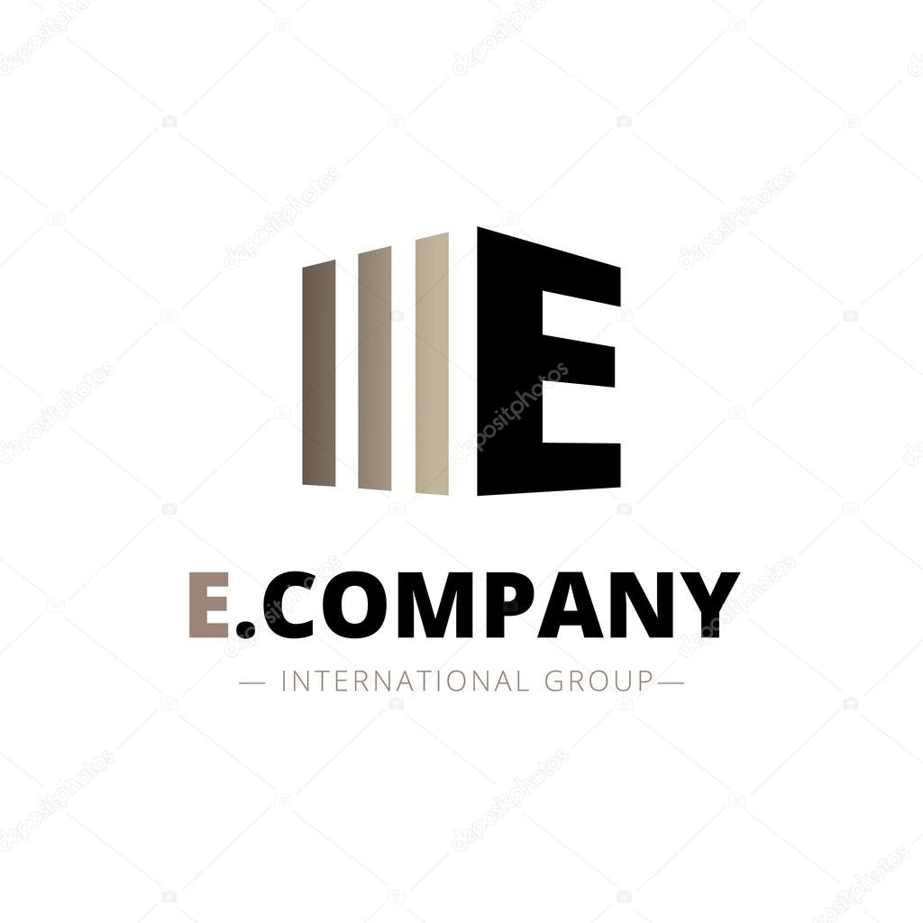 Vector modern isometric E letter logo. Brand sign
