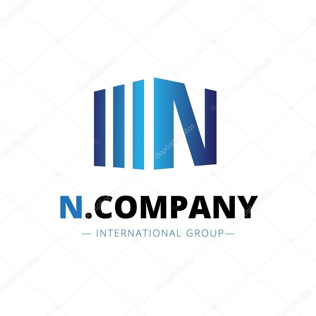 Vector modern isometric N letter logo. Brand sign