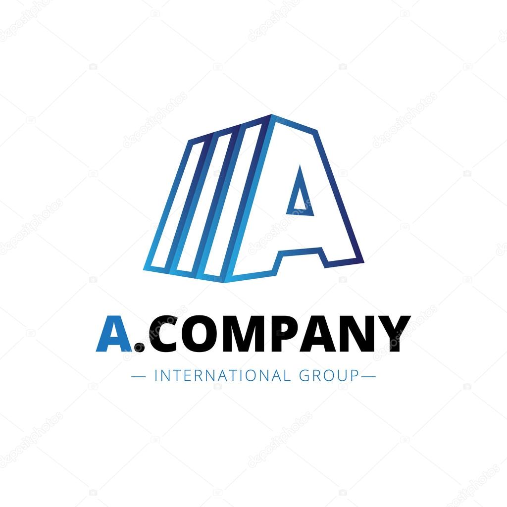 Vector modern isometric A letter logo. Brand sign