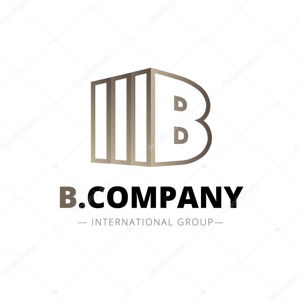 Vector modern isometric B letter logo. Brand sign